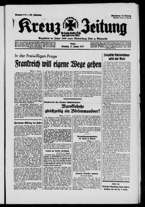 Kreuz-Zeitung vom 12.01.1937