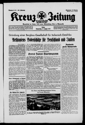 Kreuz-Zeitung vom 21.01.1937