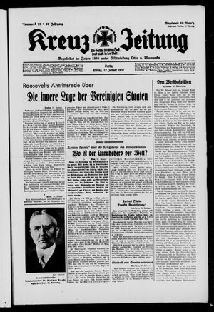 Kreuz-Zeitung vom 22.01.1937
