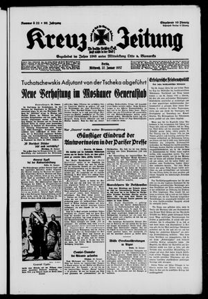 Kreuz-Zeitung vom 27.01.1937