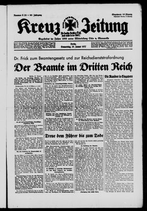Kreuz-Zeitung vom 28.01.1937