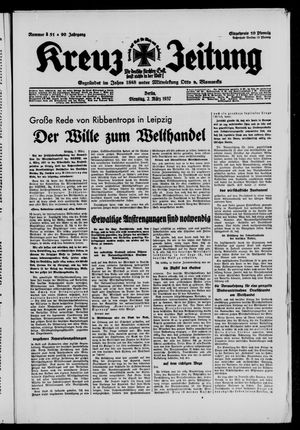 Kreuz-Zeitung vom 02.03.1937