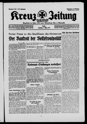 Kreuz-Zeitung vom 07.03.1937