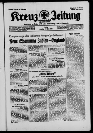 Kreuz-Zeitung on Apr 11, 1937