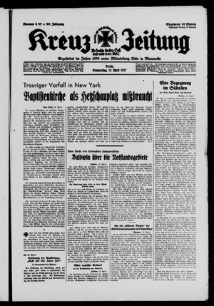 Kreuz-Zeitung vom 15.04.1937