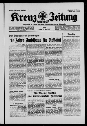 Kreuz-Zeitung vom 23.04.1937