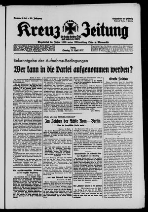 Kreuz-Zeitung vom 25.04.1937