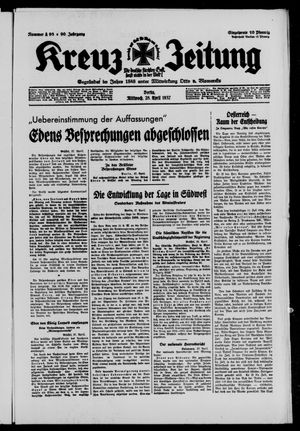 Kreuz-Zeitung vom 28.04.1937