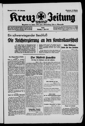 Kreuz-Zeitung vom 01.06.1937