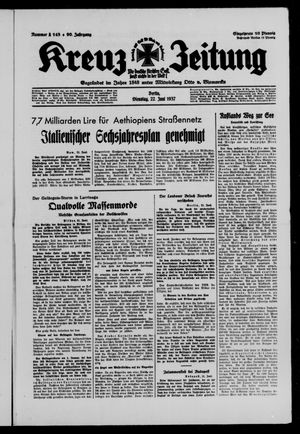 Kreuz-Zeitung vom 22.06.1937