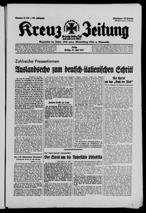 Kreuz-Zeitung vom 25.06.1937