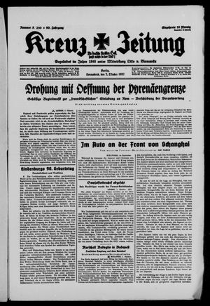 Kreuz-Zeitung on Oct 2, 1937