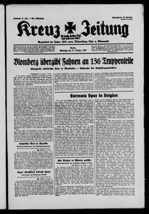 Kreuz-Zeitung vom 27.10.1937