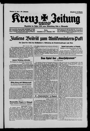 Kreuz-Zeitung vom 06.11.1937