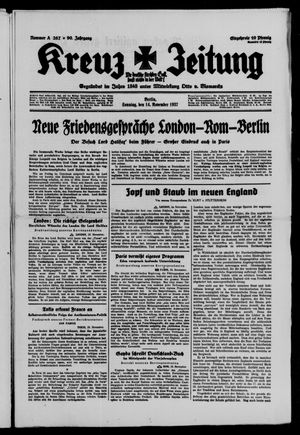 Kreuz-Zeitung vom 14.11.1937