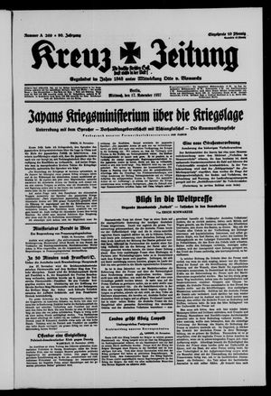 Kreuz-Zeitung vom 17.11.1937
