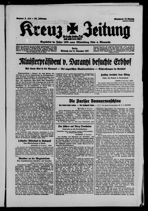 Kreuz-Zeitung vom 24.11.1937