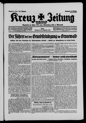 Kreuz-Zeitung vom 28.11.1937