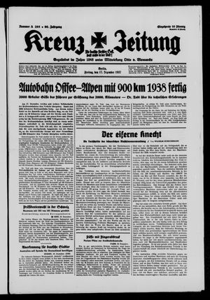 Kreuz-Zeitung vom 17.12.1937
