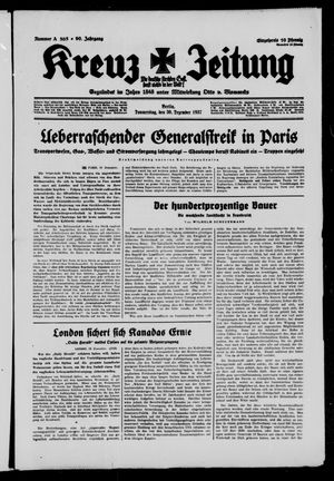 Kreuz-Zeitung vom 30.12.1937