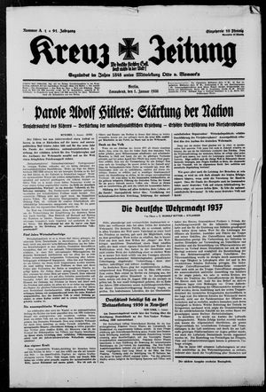 Kreuz-Zeitung vom 01.01.1938