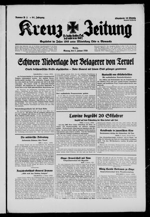 Kreuz-Zeitung vom 03.01.1938
