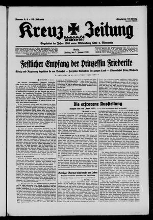 Kreuz-Zeitung vom 07.01.1938