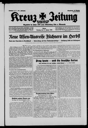 Kreuz-Zeitung vom 11.01.1938