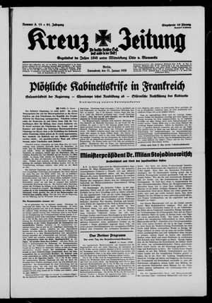 Kreuz-Zeitung vom 15.01.1938