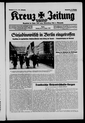 Kreuz-Zeitung vom 16.01.1938