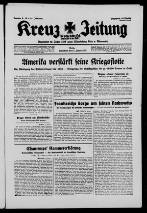 Kreuz-Zeitung vom 22.01.1938