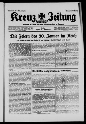 Kreuz-Zeitung vom 01.02.1938