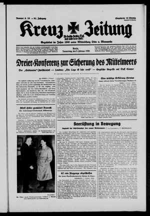 Kreuz-Zeitung vom 03.02.1938