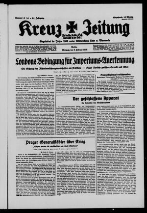 Kreuz-Zeitung vom 09.02.1938