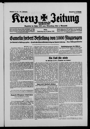 Kreuz-Zeitung vom 10.02.1938