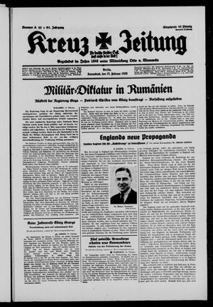 Kreuz-Zeitung vom 12.02.1938