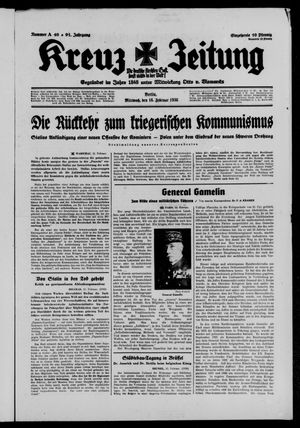 Kreuz-Zeitung vom 16.02.1938