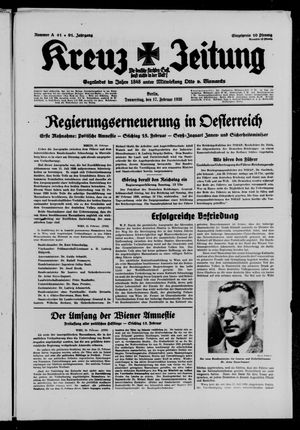 Kreuz-Zeitung vom 17.02.1938