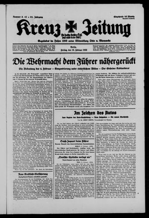 Kreuz-Zeitung vom 18.02.1938