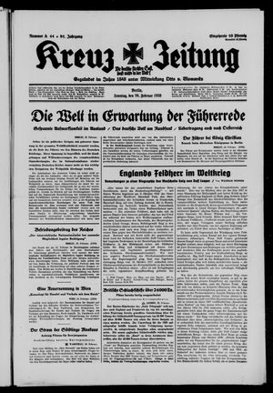 Kreuz-Zeitung vom 20.02.1938