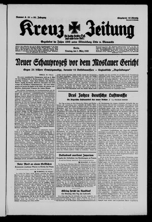 Kreuz-Zeitung vom 01.03.1938