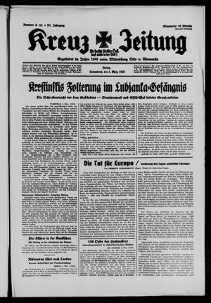 Kreuz-Zeitung vom 05.03.1938