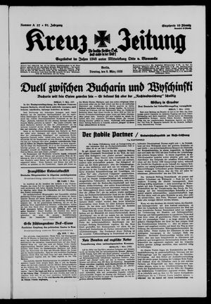 Kreuz-Zeitung vom 08.03.1938