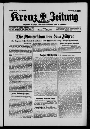 Kreuz-Zeitung vom 09.03.1938