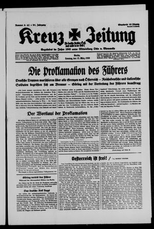 Kreuz-Zeitung vom 13.03.1938