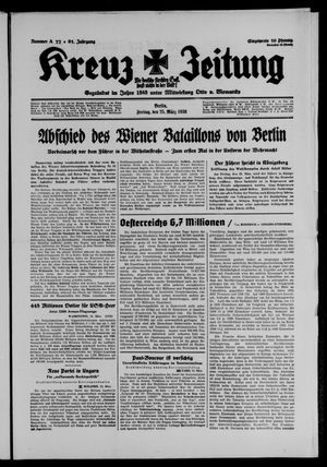 Kreuz-Zeitung vom 25.03.1938