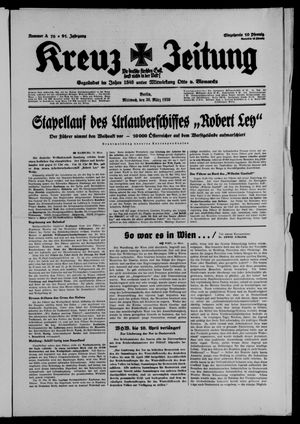 Kreuz-Zeitung vom 30.03.1938
