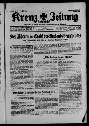 Kreuz-Zeitung vom 02.04.1938