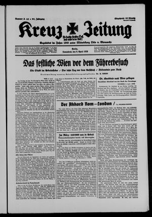 Kreuz-Zeitung vom 09.04.1938