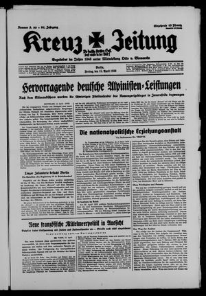 Kreuz-Zeitung vom 15.04.1938